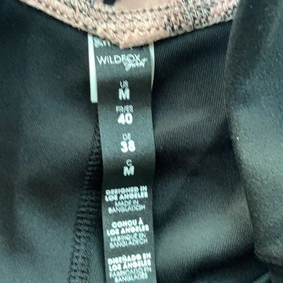 WILDFOX  black/natural wild leopard biker shorts - Picture 7 of 15